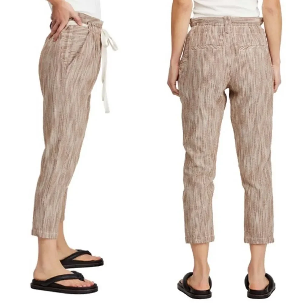 Revolve Free People Light at Sunrise Crop Pants (gray belt version)